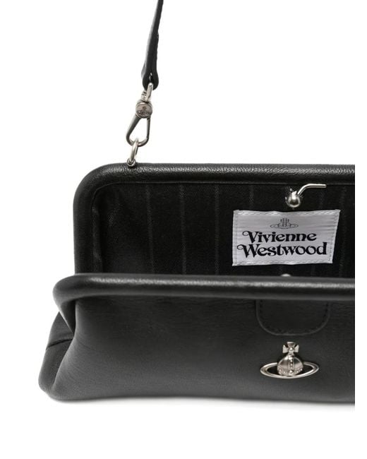 Vivienne Westwood Black Sac Porté Épaule Jane En Cuir Grainé À Plaque Orb