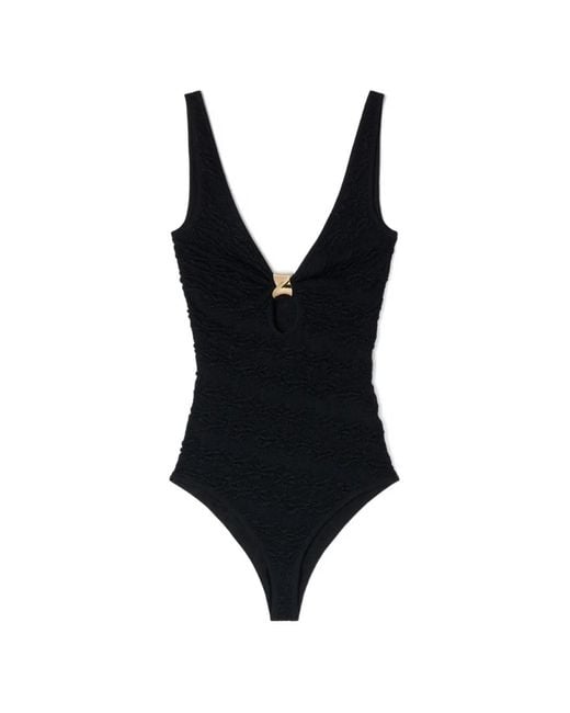 Sandro Black Textured V-Neck Bodie