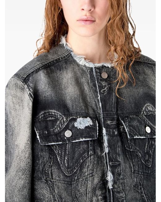 CAMPERLAB Gray Veste En Jean À Bords Francs