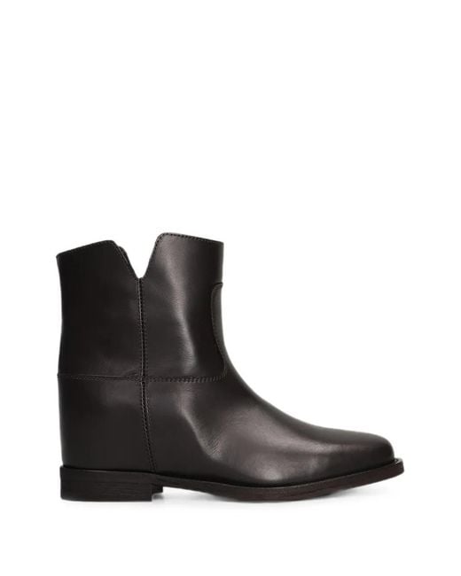 Via Roma 15 Black Inside-Wedge Heel Ankle Boots