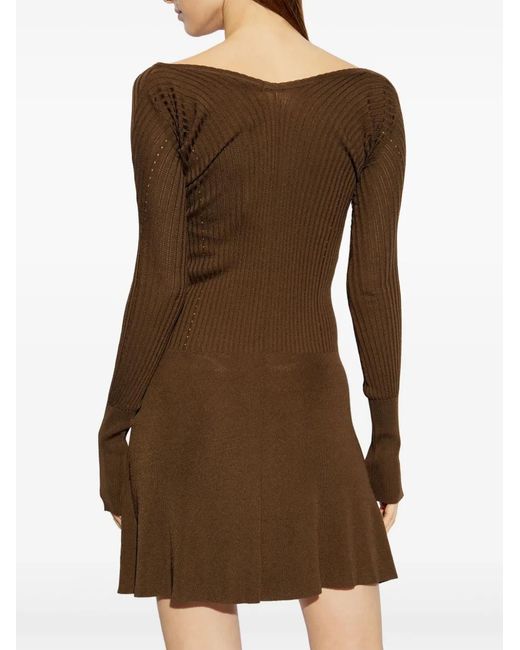 Jacquemus Brown La Robe Ribbed Minidress