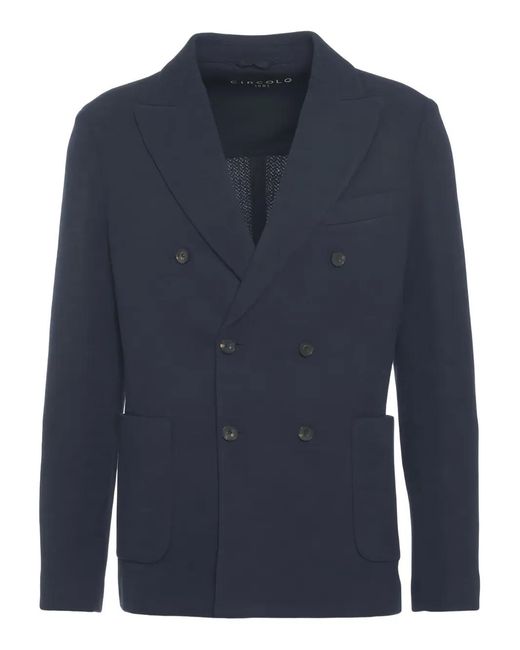 Circolo 1901 Blue Double-Breasted Blazer for men