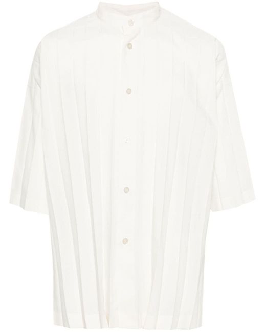 Camicia plissettata Edge di Homme Plissé Issey Miyake in White da Uomo