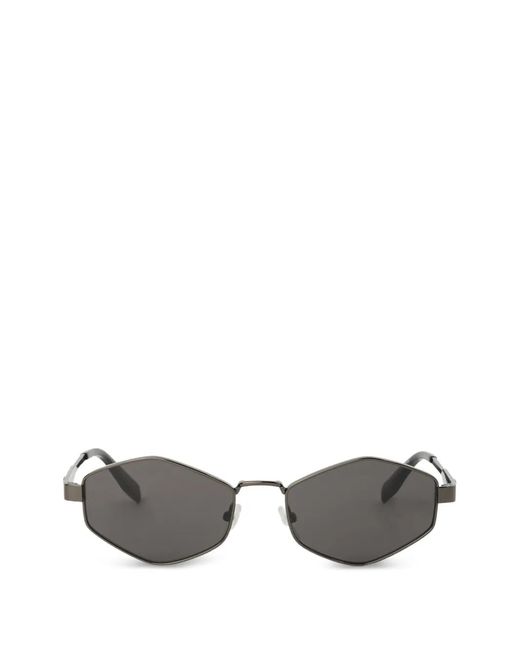 Karl Lagerfeld Gray Monogram Hexagonal-Frame Sunglasses