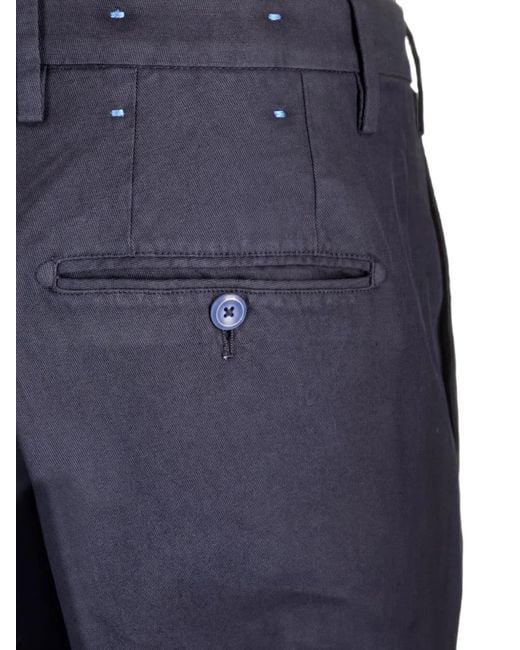 Al Duca D'aosta Blue Stretch-Drill Trousers for men