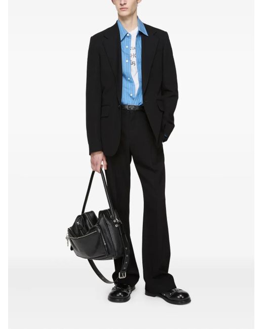 Acne Black Button-Detail Single-Breasted Blazer for men