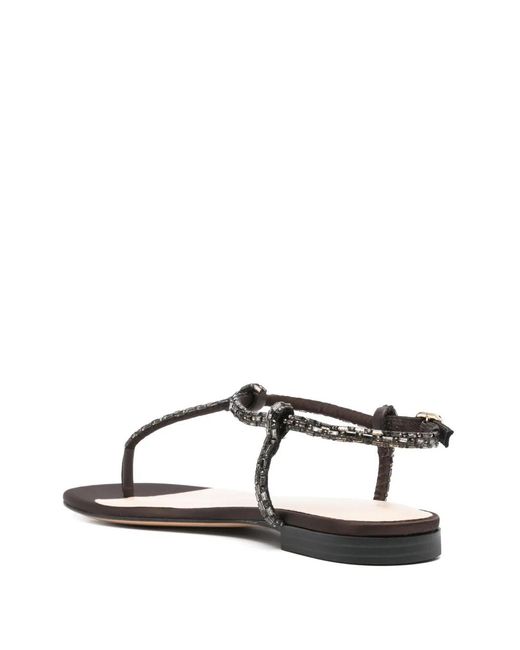 Twinset Brown Beaded Sandals