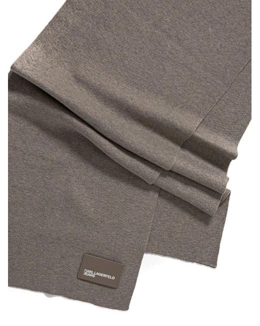 Karl Lagerfeld ロゴ ニットスカーフ Gray