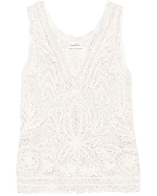 Débardeur En Dentelle P.A.R.O.S.H. en coloris White