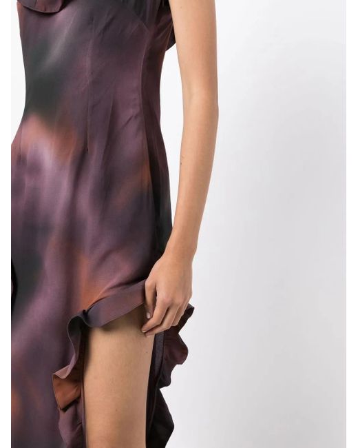 Abito Midi Con Stampa Astratta di ROKH in Purple