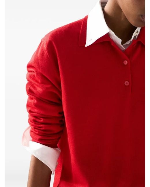 Miu Miu Red Buttoned Polo Shirt