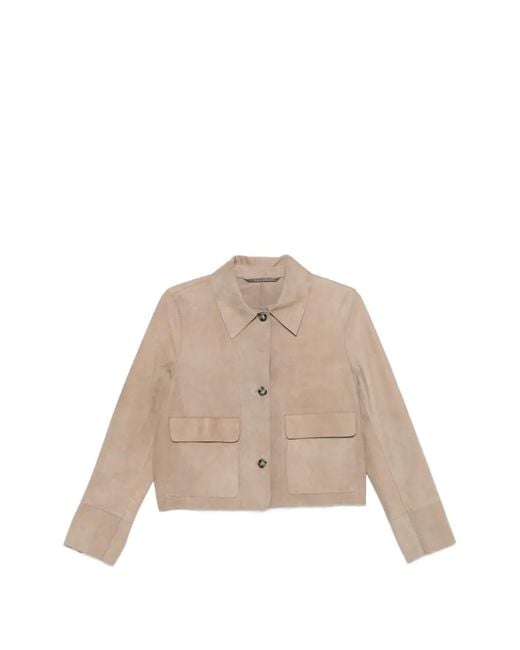 Leather Authority Natural Flap-Pocket Jacket