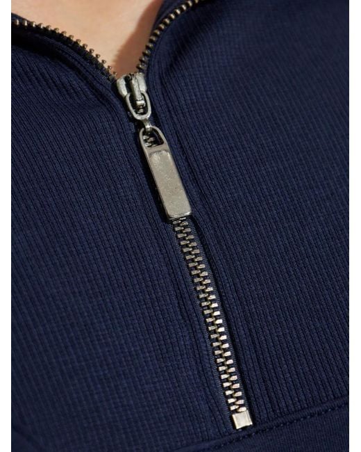 Hanro Blue Zip-Up Sweatshirt for men