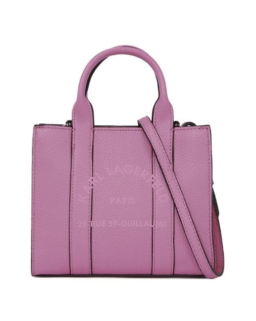Karl Lagerfeld Kleine Shopper Met Logoprint in het Purple