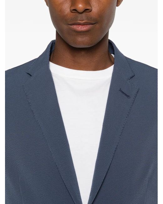Herno Blue Blazer À Revers Crantés for men