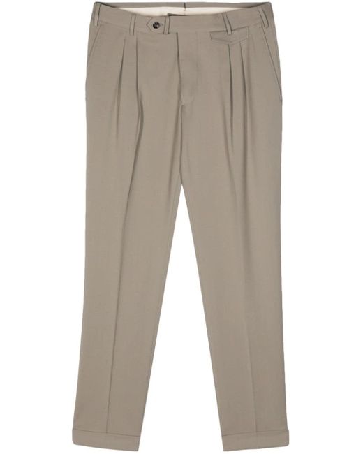 Dell'Oglio Gray Tapered Wool Chino Trousers for men