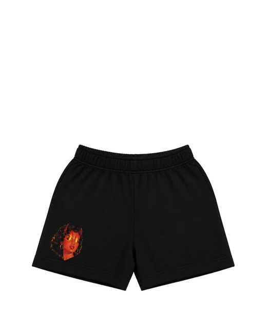 Melt Black Graphic-Print Cotton Shorts for men