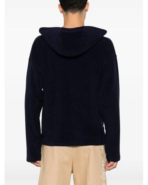 Fursac Black Towelling-Finish Hoodie for men
