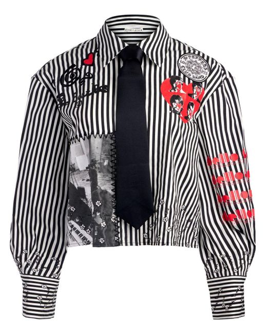 Alice + Olivia Black X The Beatles Pam Shirt