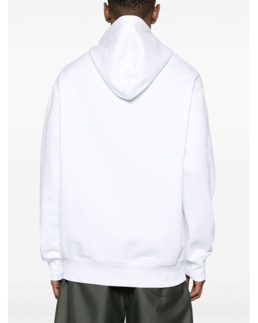 Moschino White Logo-print Cotton Hoodie for men