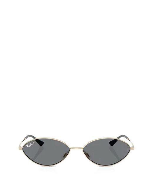 Ray-Ban Metallic Oval-Frame Sunglasses