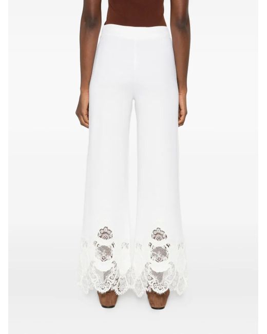 Ermanno Scervino White Lace-Detail Pants