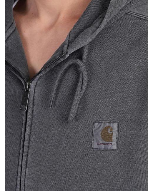 Carhartt Gray Medium Cotton Hoodie With Logo for men