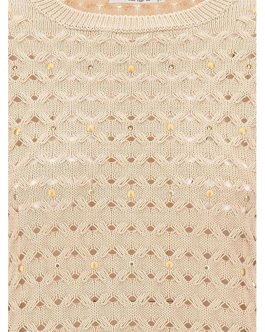 Kangra Natural Openwork Stud-Embellished Sweater
