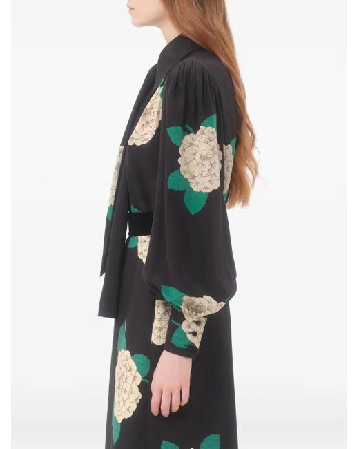 Valentino Garavani Green Crepe De Chine Shirt