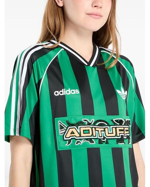 Adidas Green Striped Beads-Embellishment Jersey