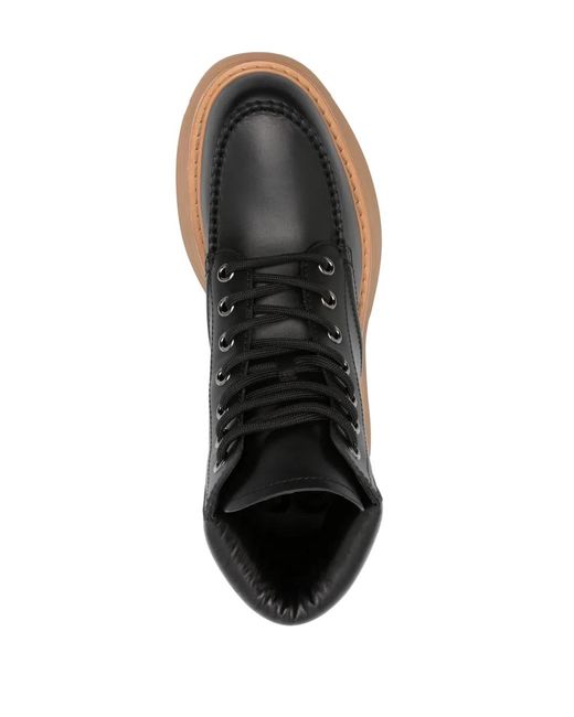 McQueen Black Leather Ankle Boots for men