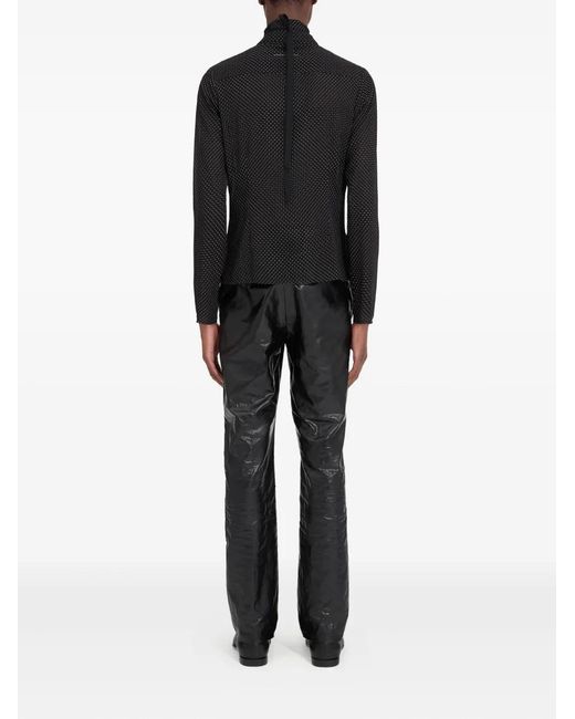 MM6 by Maison Margiela Black Polka-Dot Long-Sleeved Shirt for men