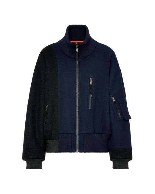 Maison Margiela Blue Spliced Bomber Jacket
