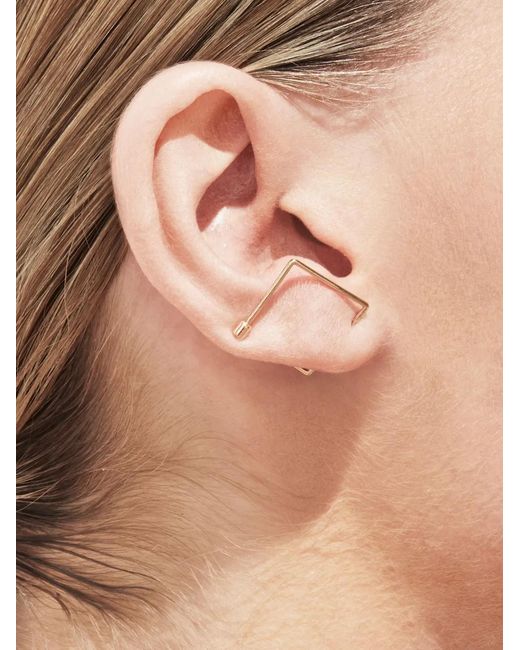 Shihara White 18Kt Twist Square 02 Diamond Single Earring