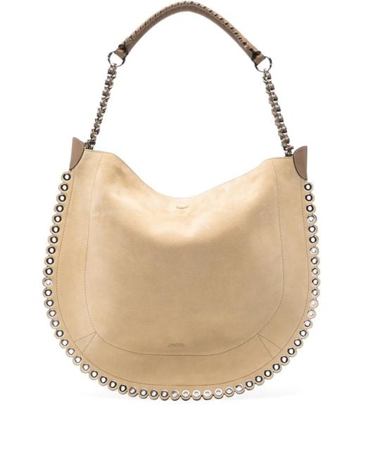 Isabel Marant Natural Oskan Soft Chain Suede Leather Shoulder Bag