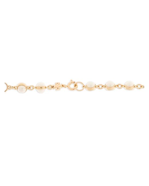 Tory Burch White Long Pearl Necklace