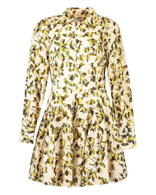 Ulla Johnson Nanette Mini-Jurk Met Bloemenprint in het Metallic