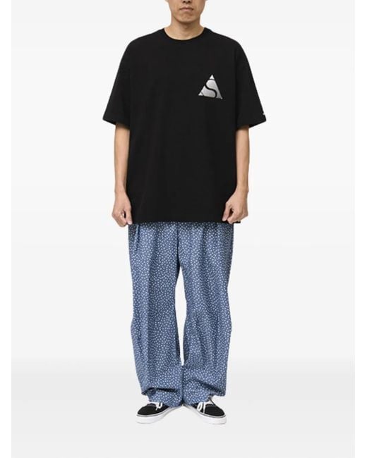 Stance Black Graphic-Print Cotton T-Shirt for men