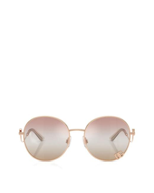 Dolce & Gabbana Pink Round-Frame Sunglasses