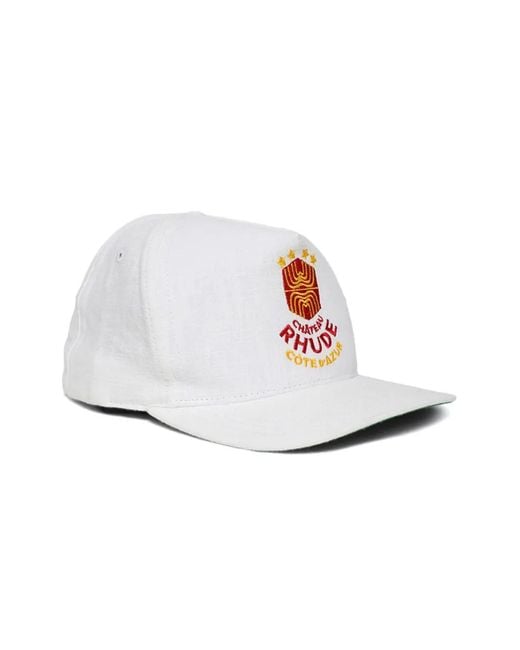 Rhude White Azur Linen Cap