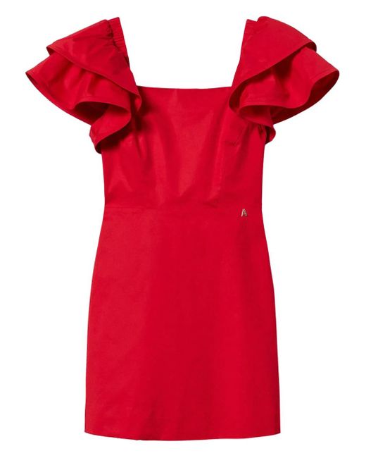 Twinset フレアスリーブ ミニドレス Red
