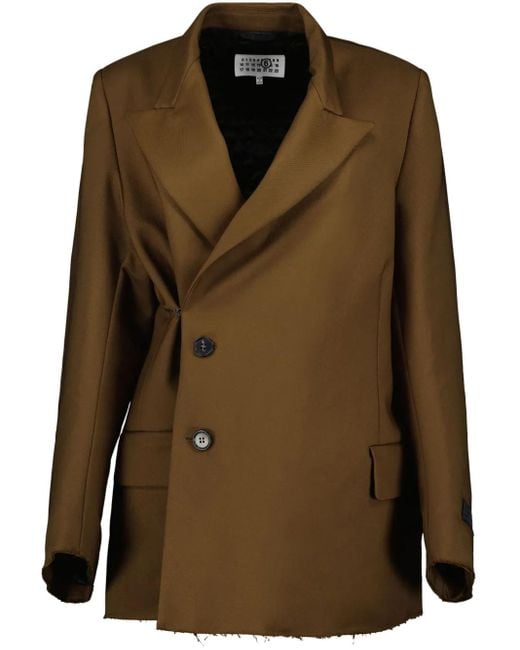 MM6 by Maison Margiela Green Notched-Lapels Blazer
