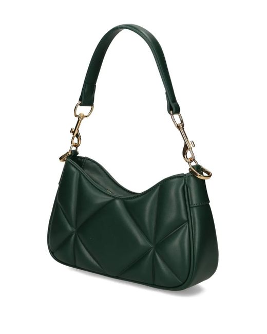 Love Moschino Green Quilted Logo-Plaque Shoulder Bag