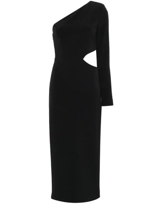 Twinset Black One-Shoulder Midi Dress