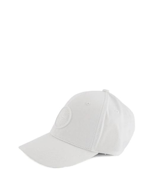 Cappello Da Baseball Con Applicazione Logo di Stone Island in White da Uomo