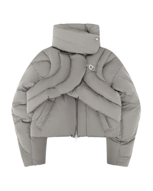 HELIOT EMIL Gray Cropped Padded Jacket