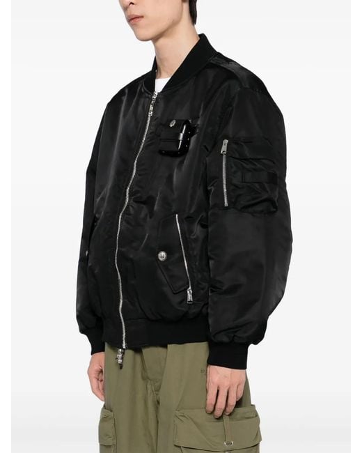 A Bathing Ape Black Zip-Up Bomber Jacket for men