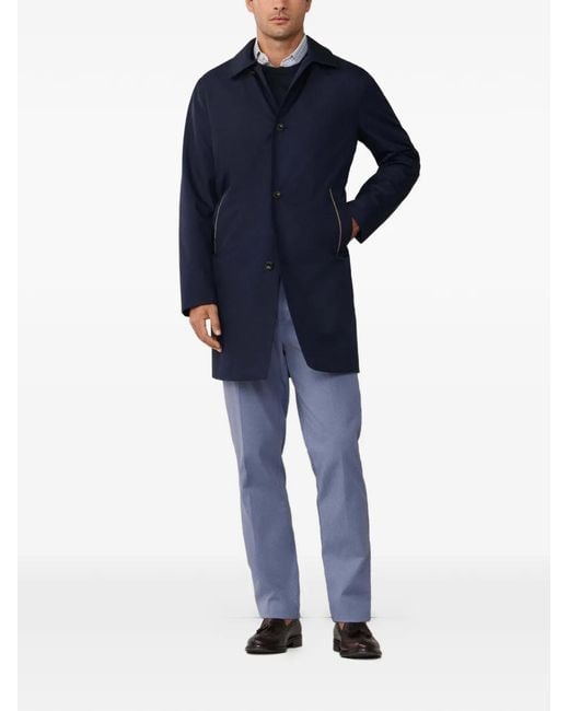 Hackett Blue Belgravia Mac Coat for men