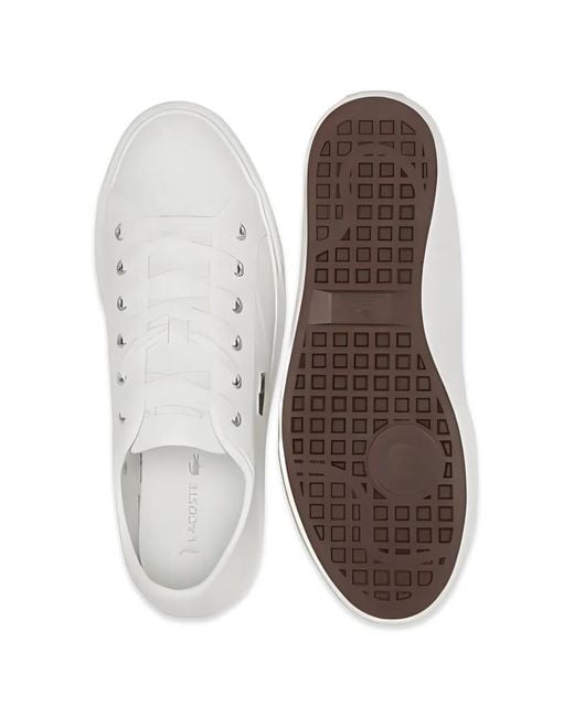 Lacoste White Backcourt Logo-Detail Sneakers for men