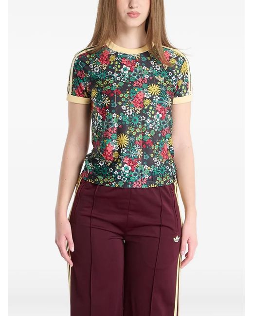 Adidas Red X Liberty London Floral-Print T-Shirt